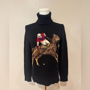 Vintage Ralph Lauren Black Wool/Cashmere Turtleneck Sweater